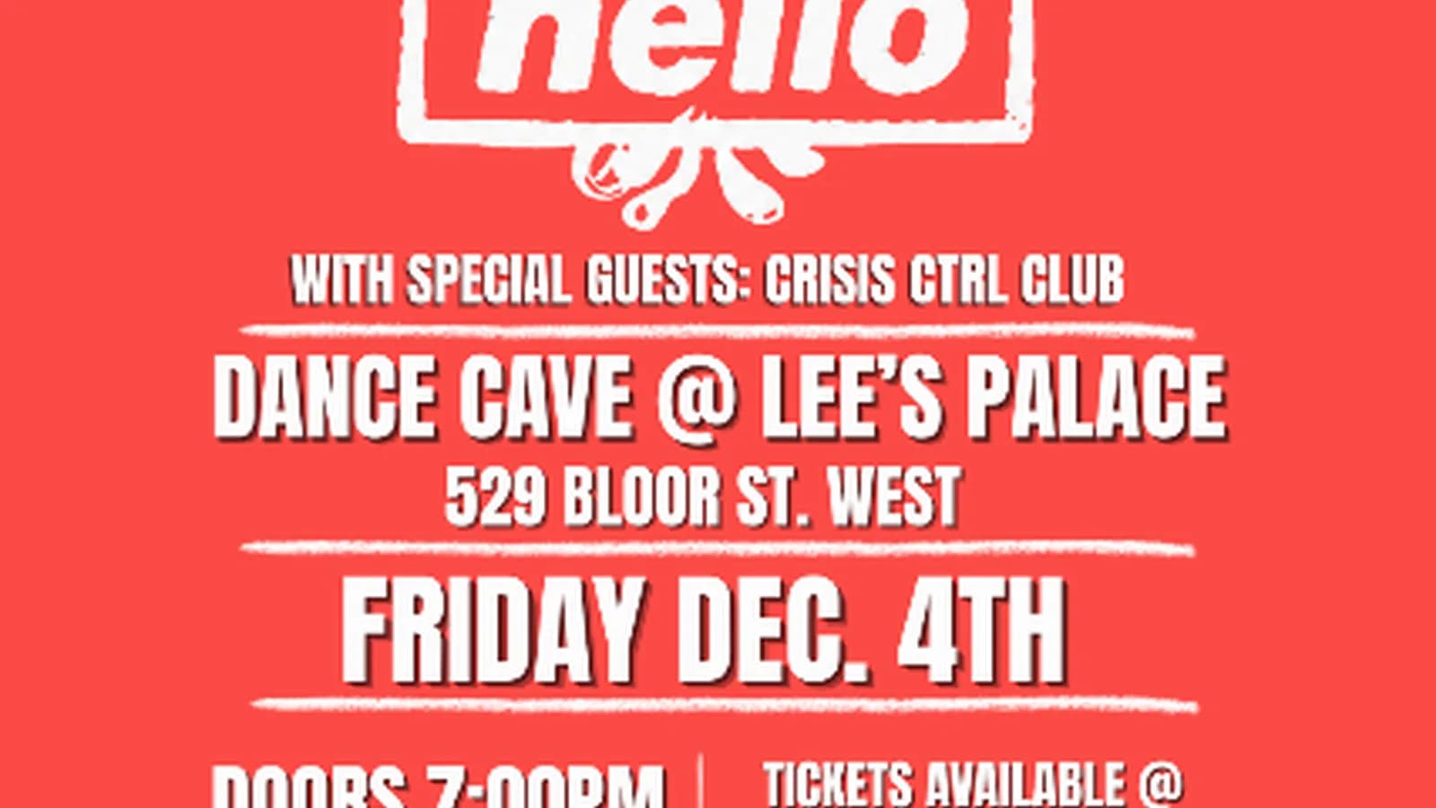 Hello Oasis with CRISIS CTRL CLUB