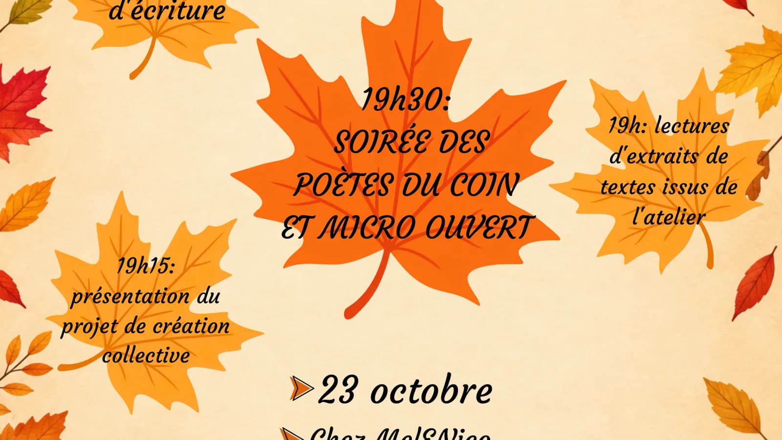 Soirée des poètes du coin